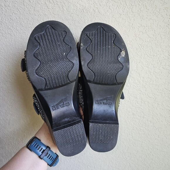 Dansko Sophie Sandals 39 Sparkle Slide Metallic black Buckle Iridescent Slip On - Picture 6 of 8